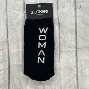 Sockart “WOMAN” size 5-11 crew socks